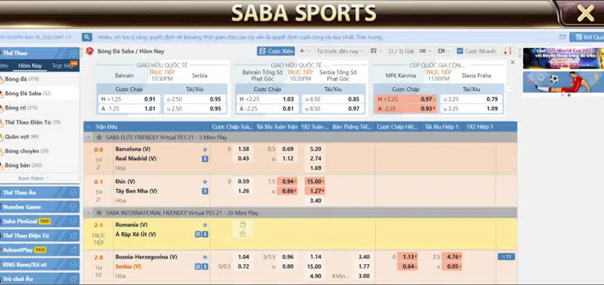 Cách chơi cá cược thể thao tại Saba Sports